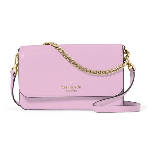 New Kate Spade Madison Small Flap Crossbody Saffiano Leather Berry Cream - Picture 1 of 5